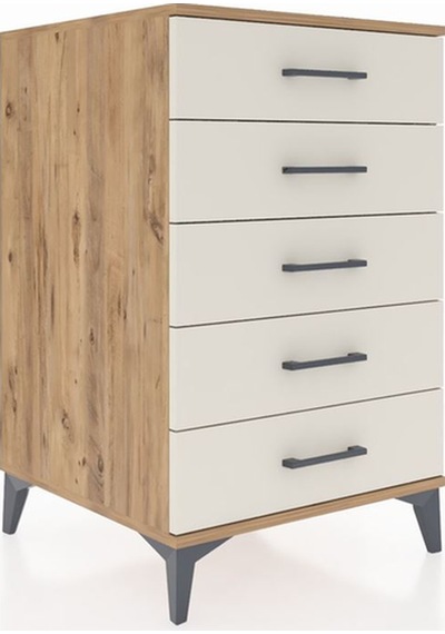 Kronos Komodin 5 Çekmeceli 60x59x96 Çam-aytaşı Çam