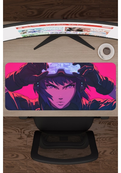 Ghost İn The Shell Kaymaz Dikişli Kauçuk Oyuncu Mousepad V3 - 70x30 Xl Gaming Mouse Pad Fare Altlığı