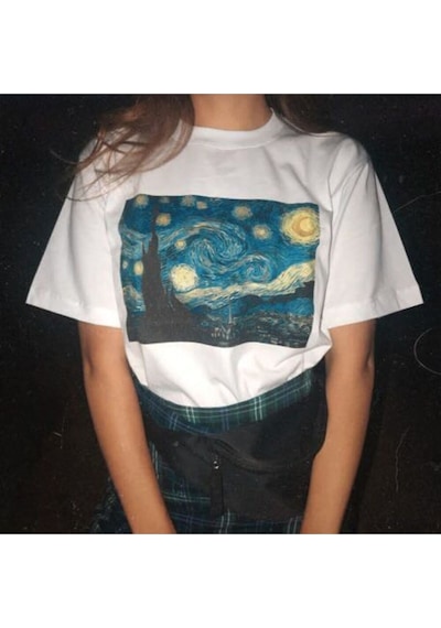 Kalic Studio Yıldızlı Gece. T-shirt Beyaz