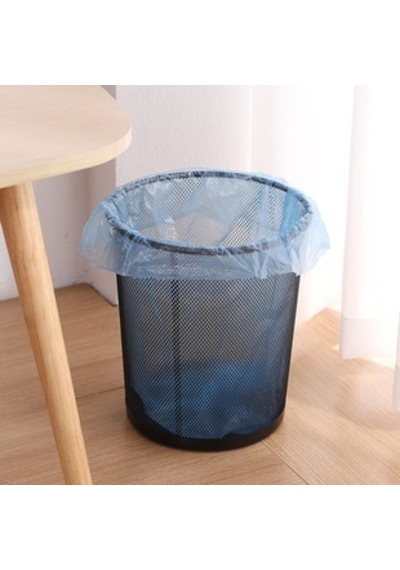 Ev Tipi Demir Çöp Kovası Yuvarlak Metal Hasır Çöp Kovası 12 Litre - Siyah 01 Siyah