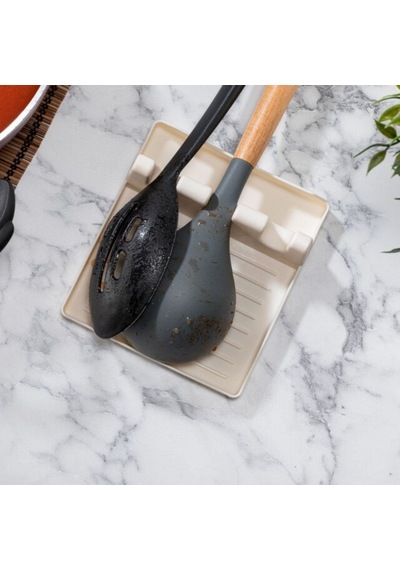 Mcg Tencere Kapak Tutuculu Kaşıklıklı Tencere Kapak Standı Pratik Kaşık Kepçe Altlık Düzenleyici
