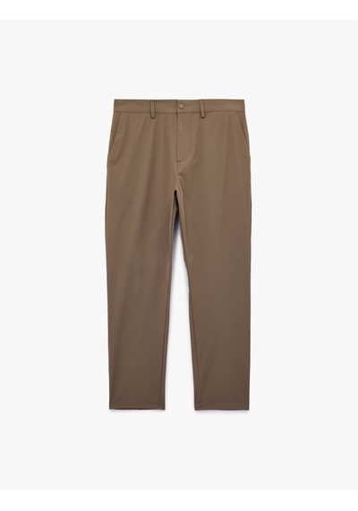 Koton Normal Bel Cepli Düğmeli Slim Fit Non Iron Esnek Kumaş Pantolon Vizon 6sam40085hw