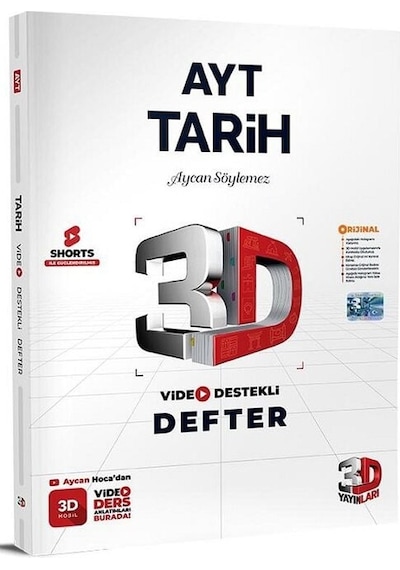 3d Yayınları Yks Ayt Tarih Video Destekli Defter 3d Yayınları