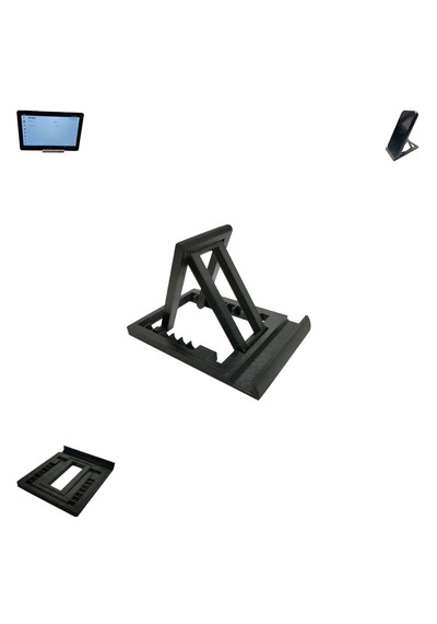 Özel Üretim Katlanabilir & Ayarlanabilir 7 Kademeli Telefon Tablet Standı Tablet Telefon Tutucu Siyah