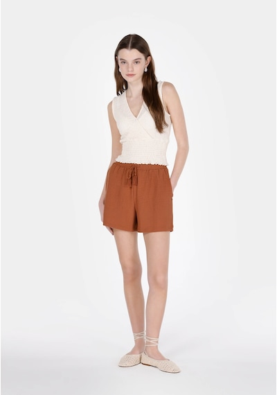 Colin's Colins Slim Fit Kısa Kol Kadın Ekru Atlet Cl1074546 Q1.v1 Ecr