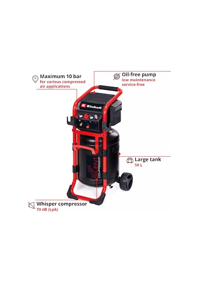 Einhell TE-AC 270/50 Silent, Sessiz Hava Kompresörü (Yağsız) - 4010451