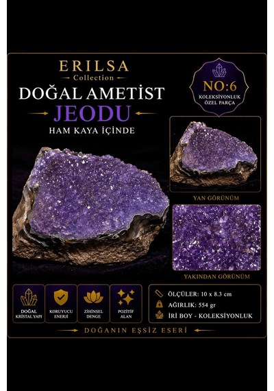 Sertifikalı Doğal Ametist Jeodu Taşı Kütle İri Boy Koleksiyonluk