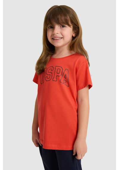 U.s. Polo Assn. Kız Çocuk Kırmızı Tişört Basic 50325631-vr213 Rısk Red
