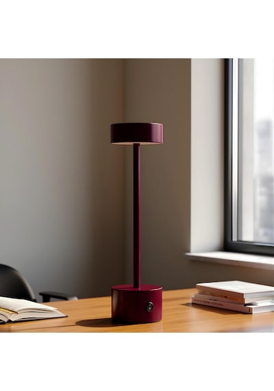 Larden Bordo Şarjlı Masa Lambası Bordo