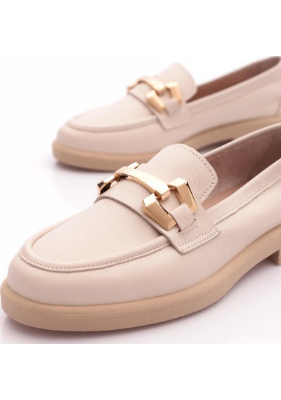 Dgn 2121-yz Kadin Loafer Ayakkabi Ekru