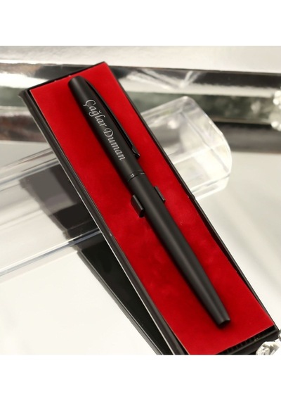 Kişiye Özel Premium Metal Roller Kalem - İsme Özel Lazer İşlemeli İmza Kalemi Mavi