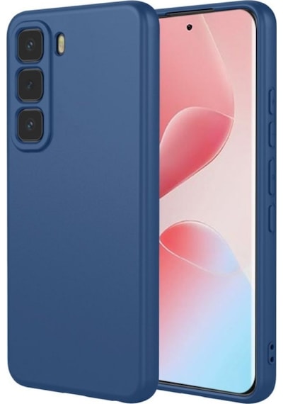 Infinix Hot 60 Pro Uyumlu Silikon Kılıf - Pastel Tonu Kamera Korumalı Esnek Kapak - Lacivert Lacivert