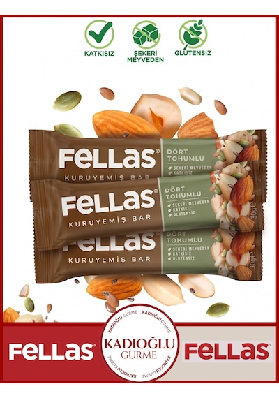 Fellas Kuruyemiş Bar Dört Tohumlu 30 Gr X 3 Adet
