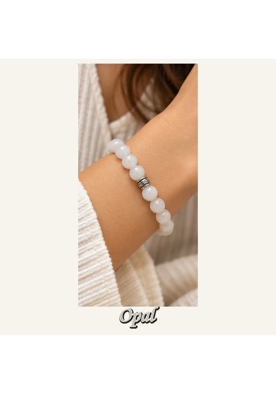 Opal Taşı Bileklik 8 Mm, Unisex, Elastik Çok Renkli