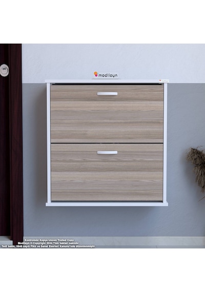 Modilayn Umay Asma Kapı Önü 52 X 74x 25,5 Cm Lik 2 Düşer Kapak 4 Göz Bölmeli Ayakkabılık Cordoba - Beyaz Modilayn Umay Asma Kapı Önü 52 X 74x 25,5 Cm Lik 2 Düşer Kapak 4 Göz Bölmeli Ayakkabılık Cordoba - Beyaz