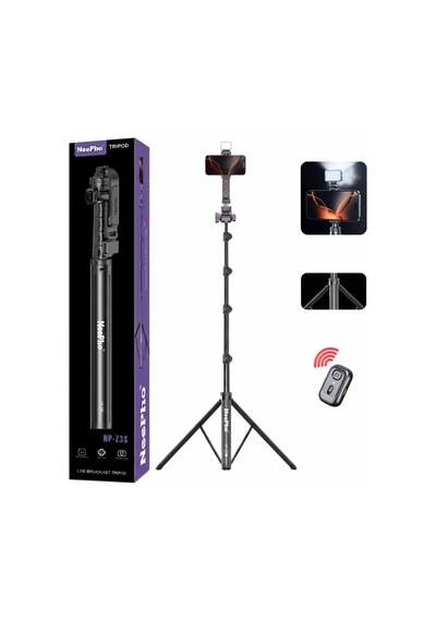 Coverzone Neepho 1.8m Led Işıklı Bluetooth Selfie Çubuğu Tripod K