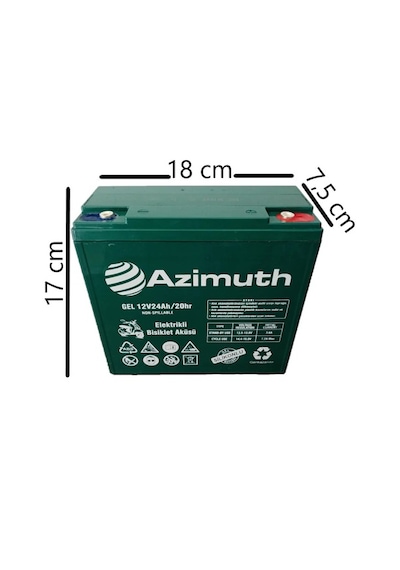 Azimuth 12v 24 Ah Amper Elektrikli Bisiklet Aküsü 6lı Set