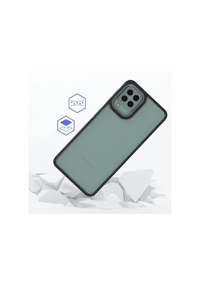 Goocamp Galaxy Uyumlu M32 Kılıf Flora Kapak - Mavi Mavi