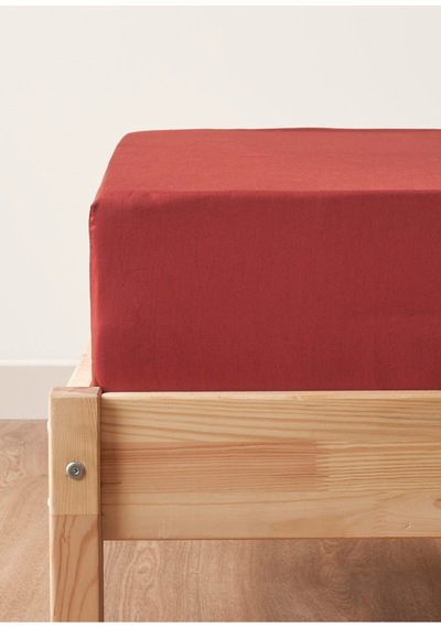 Bella Maison %100 Pamuk Saten Supreme Basic Çift Kişilik Lastikli Çarşaf Bordo 160x200x35 Cm Bordo