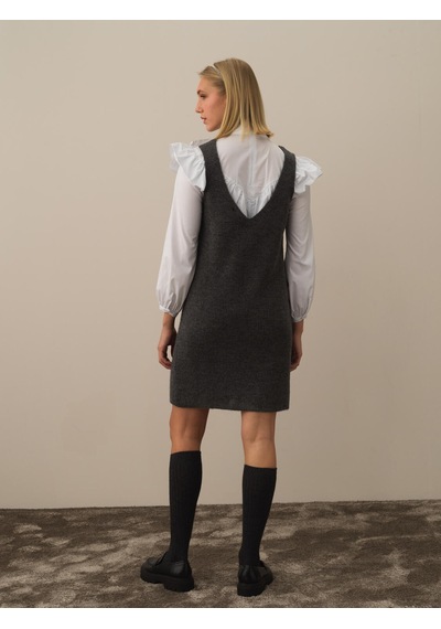 Xint Gri Oversize Elbise 850924 Koyu Gri