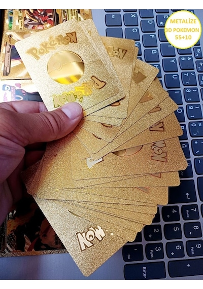 Pokemon Metalize Altın Gold Seri 3d Boyut Oyun Kartı 55 Adet Sunmoon Unbroken Bond Game Card