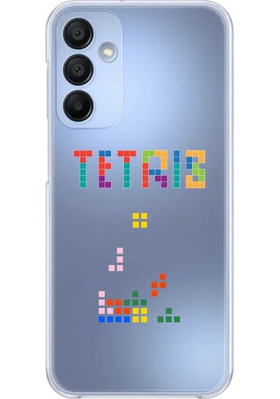 Samsung Galaxy A15 Uyumlu Şeffaf Kılıf 3 Tetris Tasarımlı