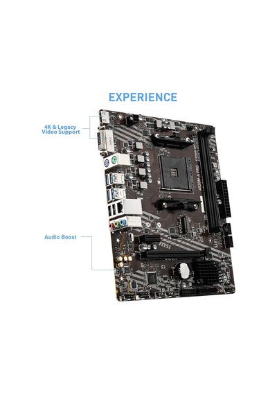 A520m-a Pro Am4 Ddr4 Bellek 4600 Oc Dvı Hdmı M.2 Usb3.2 Matx
