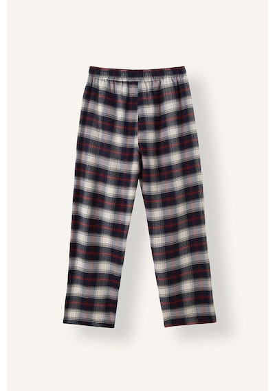 Defacto Regular Fit Ekose Desenli Beli Bağcıklı Uzun Boy Flanel Pijama Altı H7620ax26aunv135 Lacivert-nv135