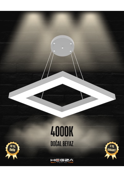 Rombo Gri Kasa, Doğal Beyaz Işık Modern Sarkıt Led Avize GRİ RENK