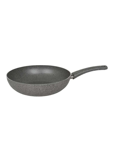 Mehtap Granit Wok Tava 28 Cm Cam Kapaklı Granit