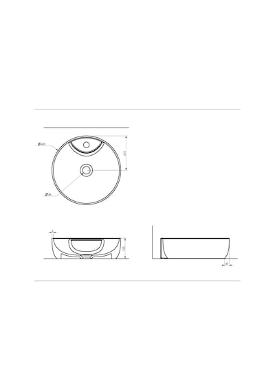 Seramiksan Sole Oval Tezgâh Üstü Batarya Delikli Mat Antrasit Lavabo 42x42 Cm A002847h Antrasit