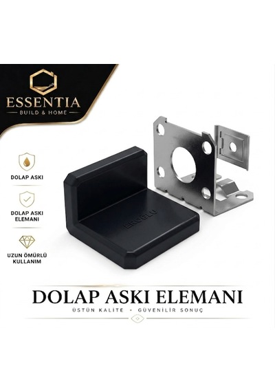 Dolap Askı Elemanı L Tipi Siyah Güçlü Sabitleme Ve Kolay Montaj 10 Adet Çoklu Renk