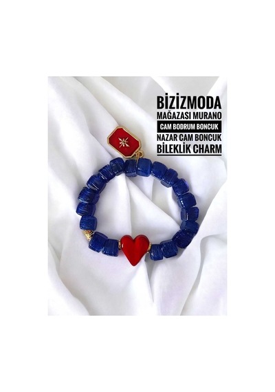Murano Cam Bodrum Boncuk Charm Nazar Boncuk Bileklik Nazar Boncuklu Bileklik Lacivert 51019119