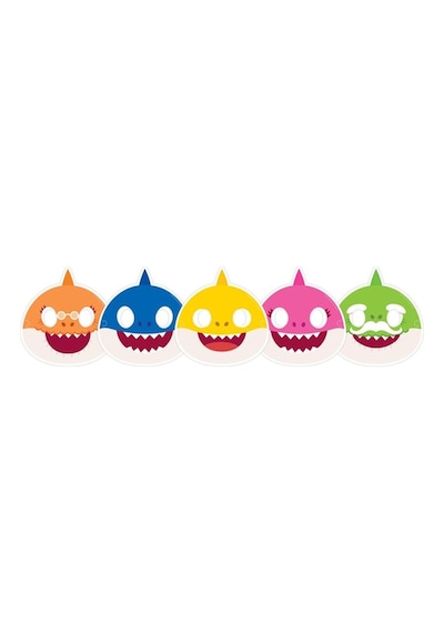 LPB6355 Balonevi, Baby Shark Parti Zamanı, 6 adet Maske