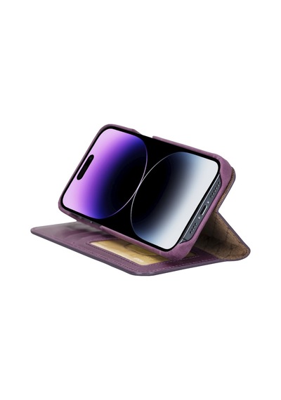 Bouletta Apple İphone 14 Pro Max Uyumlu Deri Kılıf Mw36 Cz7