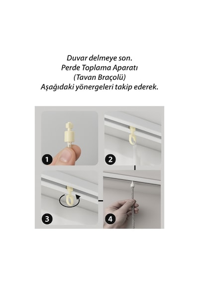Modern Fon Perde Toplama Aparatı Antrasit Kornişe Takmalı Tavan Braçolu, Perde Aksesuarı 1 Adet Gold Kuka - Antrasit Modern Fon Perde Toplama Aparatı Antrasit Kornişe Takmalı Tavan Braçolu, Perde Aksesuarı 1 Adet Gold Kuka - Antrasit