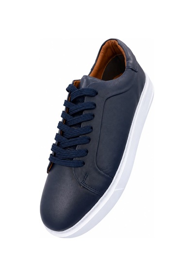 Papucumun Dünyası Erkek Hakiki Deri Sneaker Lacivert