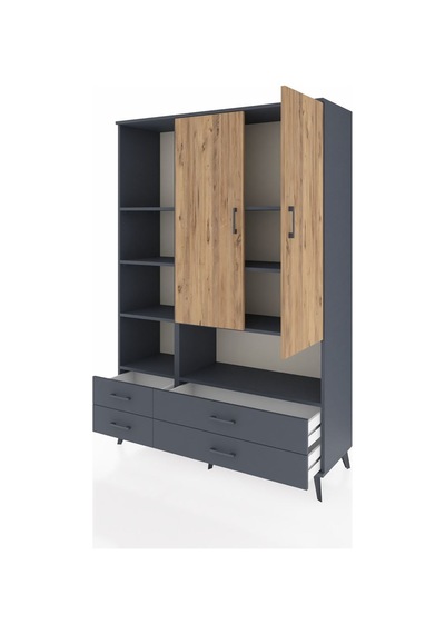 Hyperion Dolap 8 Raflı 4 Çekmeceli 2 Kapaklı 132x44x195 Antrasit-çam/antrasit Atlas Çam/antrasıt - Antrasıt Hyperion Dolap 8 Raflı 4 Çekmeceli 2 Kapaklı 132x44x195 Antrasit-çam/antrasit Atlas Çam/antrasıt - Antrasıt