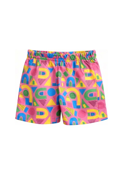 Haribo Lisanslı Geometrik Şortlu Kız Çocuk T-shirt Şort Takım Hardal