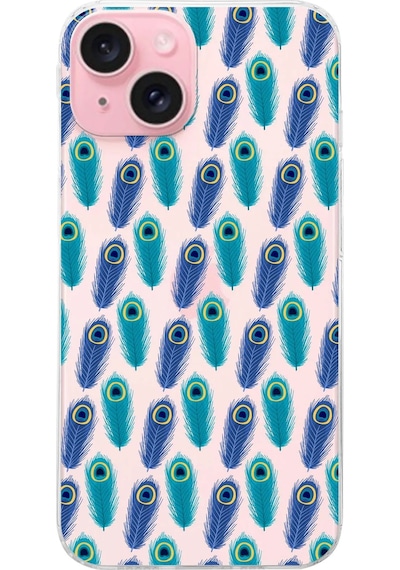 Printify Apple Uyumlu iPhone 15 Plus İle 1mm Slim Fit Devil Eye 4 Baskılı Şeffaf Kılıf 0166d
