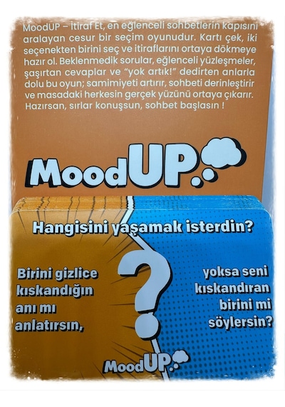 Moodup İtiraf Et Kart Oyunu Yetişkinler Ve Arkadaş Grupları İçin Eğlenceli Soru Görev Kartları