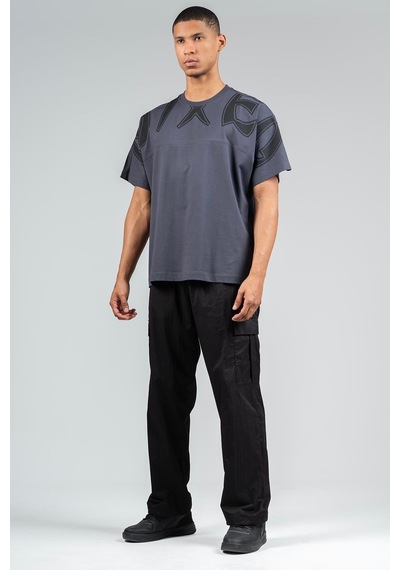 Maraton Sportswear Oversize Erkek Bisiklet Yaka Kısa Kol Basic Antrasit T-shirt 23246-antrasit