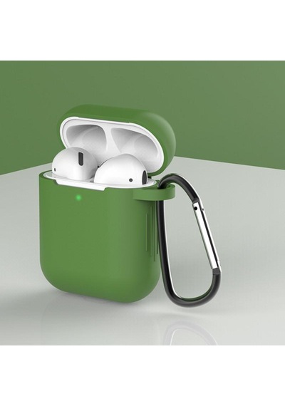 Apple Uyumlu Airpods Silikon Kılıf 1 Ve 2 Nesil Koruma Kılıf Açık Yeşil Açık Yeşil
