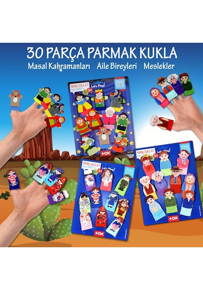3 Set 30 Parça Tox Masal Kahramanları Aile Bireyleri ve Meslek