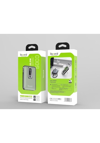 Magnetic Power Bank 5000 Mah Kablosuz Hızlı Şarj Led Gösterge Ekran Magsafe Uyumlu 22.5w Pd Qc Taşınabilir Şarj Cihazı Standlı Kendinden Kablolu Type-c Usb Powerbank Güç Kaynağı Fast Zümrüt Yeşil
