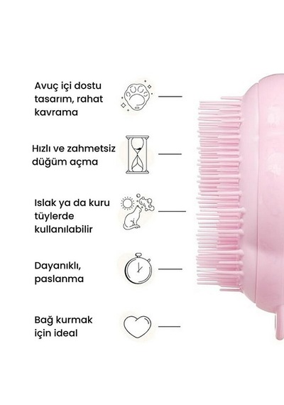 Tangle Teezer Pet Teezer Cat Grooming Brush Kedi Bakım Fırçası Pembe