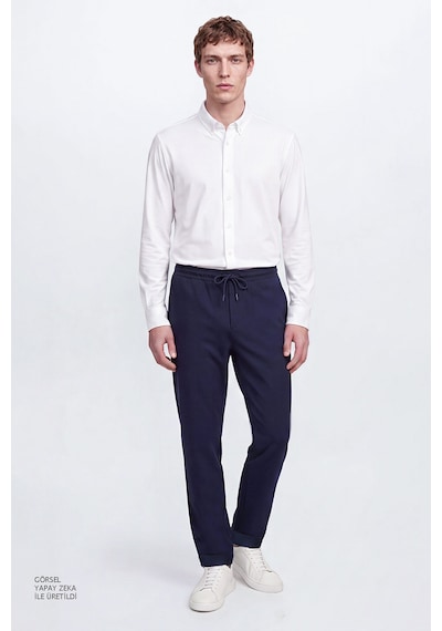 Ac&Co / Altınyıldız Classics Slim Fit Dar Kesim Beli Bağlamalı Yan Cepli Erkek Pantolon - Lacivert