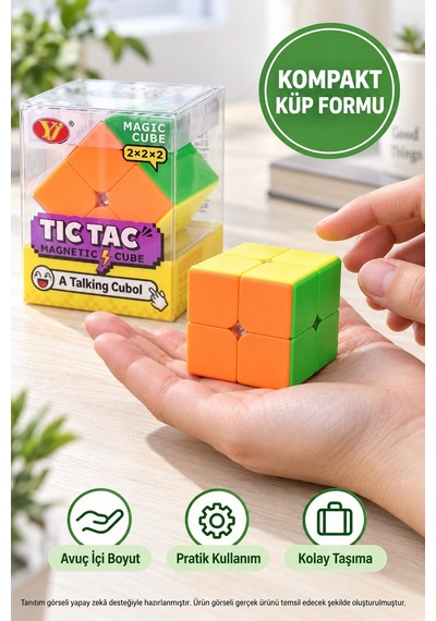 Manyetik Zeka Küpü Tic Tac 2x2x2 Şekil Değiştiren Eğitici Akıl Ve Mantık Oyunu