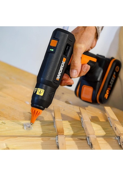 Worx Wx045.9 20volt 11mm Profesyonel Sıcak Mum Silikon Tabancası + 10 Silikon Akü Dahil Değildir