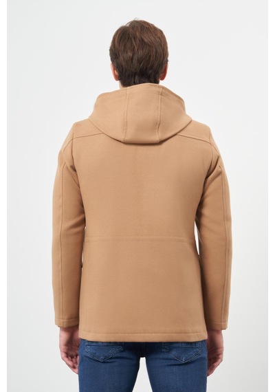 İmza Camel Kaşe Dik Yaka Astarlı Slim Fit Dar Kesim Klasik Kaban 1008245272 Camel